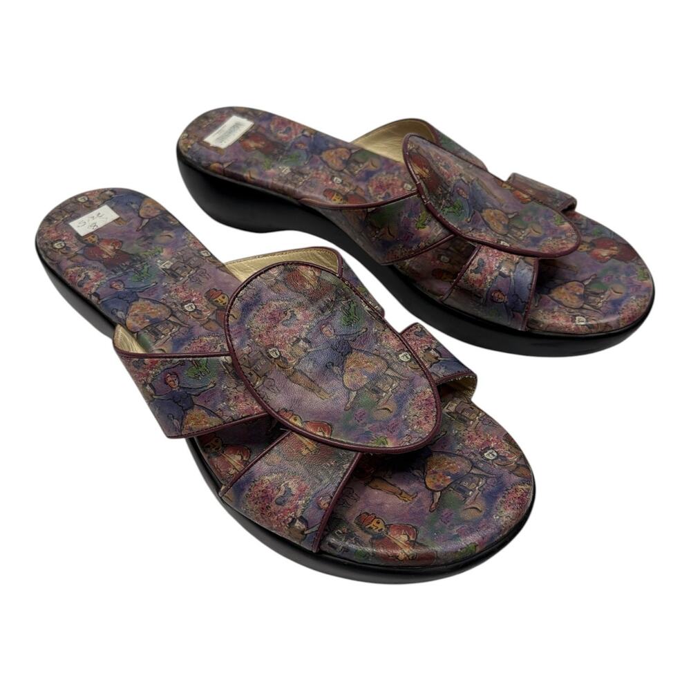 Icon Los Angeles Wearable Art Sandals Size 8 Italy Leather Slip On